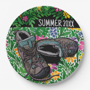 Wandern Vibes Sommer Personalisiertes Camping Pick Pappteller