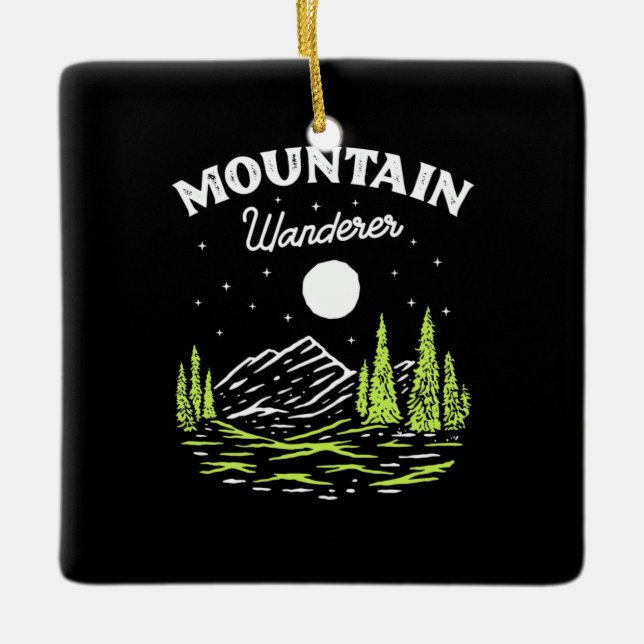 Wandern Wanderer Keramikornament (Vorderseite)