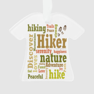 Wandern Word Cloud T - Shirt Ornament