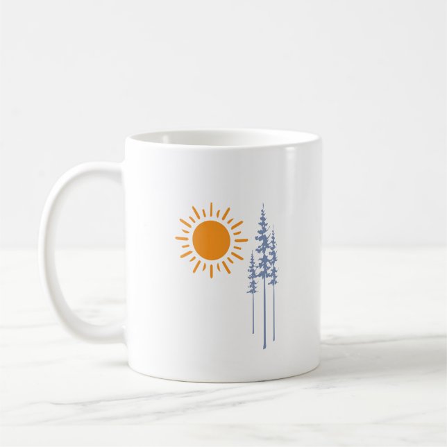 Wandern zwischen Bäumen Grafik Kaffeetasse (Links)