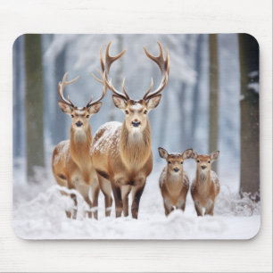 Wandernde Natur der Hirschfamilie Mousepad