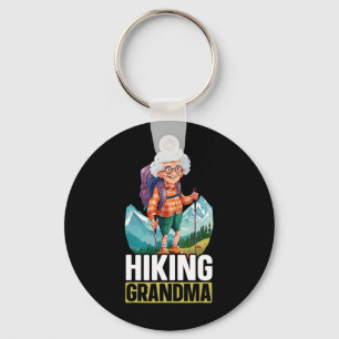 Wandernde Oma Bergsteigen Wander-Oma Schlüsselanhänger
