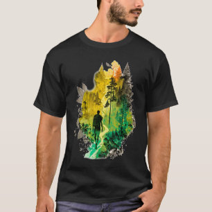 Wandernde Pilger campieren Berge Wald Natur wa T-Shirt