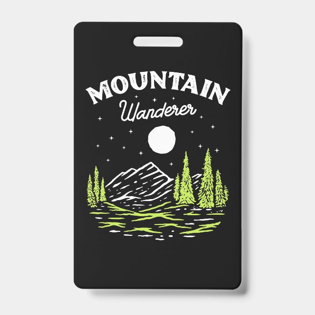 Wandernder Bergwanderer Ausweis (Vorderseite)