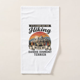 Wandernder Dandie Dinmont Terrier Hund Berg Retro Handtuch