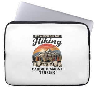 Wandernder Dandie Dinmont Terrier Hund Berg Retro Laptopschutzhülle