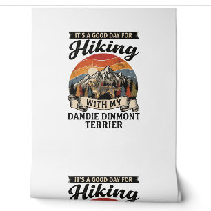 Wandernder Dandie Dinmont Terrier Hund Berg Retro Tapete