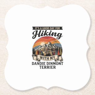 Wandernder Dandie Dinmont Terrier Hund Berg Retro  Untersetzer