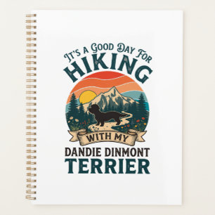 Wandernder Dandie Dinmont Terrier Hund Berge Sonne Planer