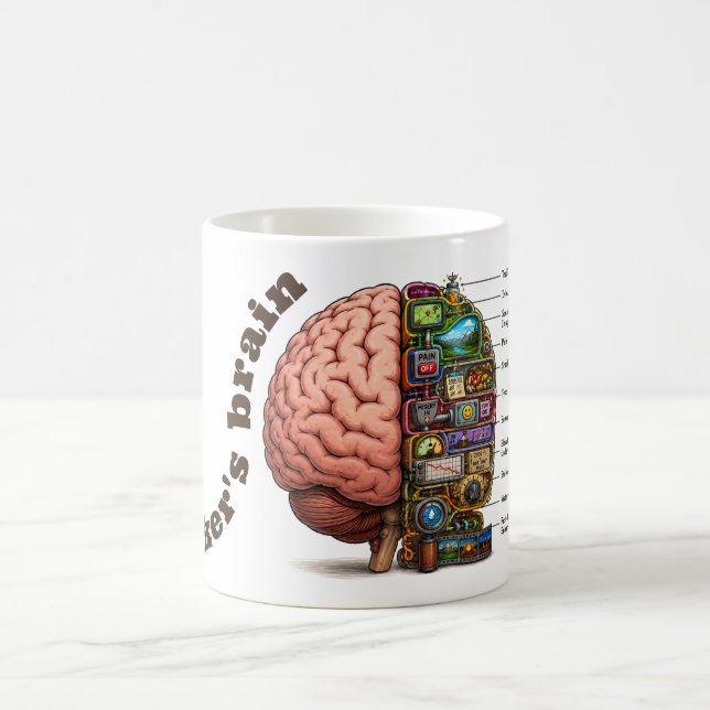 Wandernder Gehirn lustig Kaffeetasse (Mittel)
