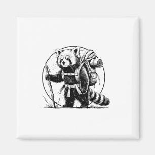 Wandernder Roter Panda Rucksacktiere Lustiges Cott Magnet
