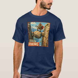 Wandernder Wikinger Kjeragbolten - Retro Norwegen T-Shirt