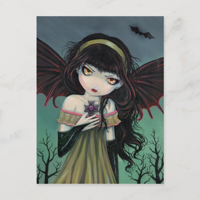 Wanderndes Gothic Vampir Postkarte (Vorderseite)