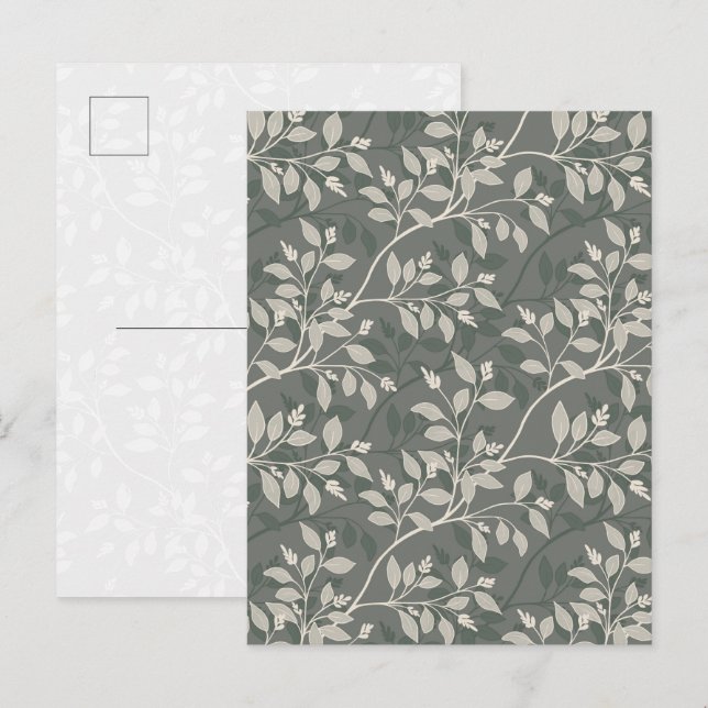 Wanderndes Laub Elegant Erdig Botanisch Postkarte (Vorne/Hinten)