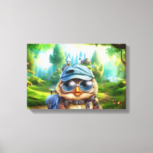 Wanderowle auf einem verzauberten Wald Leinwanddruck