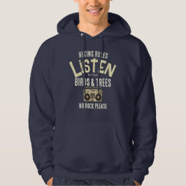 Wanderregeln Alben und Bäume ohne Felsen Hoodie