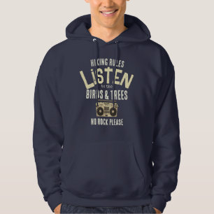 Wanderregeln Alben und Bäume ohne Felsen Hoodie