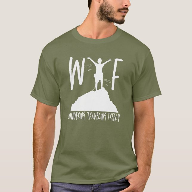 Wanderreisen - Cooler Ruhestand mit WTF T-Shirt (Vorderseite)
