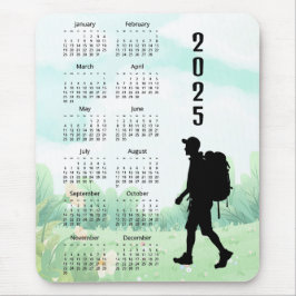 Wanderrückpackungsentwurf 2025 Kalender Mousepad