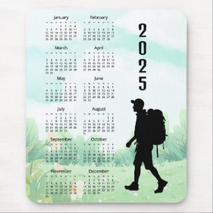 Wanderrückpackungsentwurf 2025 Kalender Mousepad