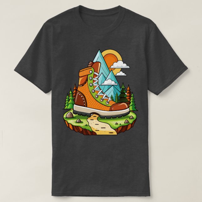 Wanderschuhminimalistisch T-Shirt (Design vorne)