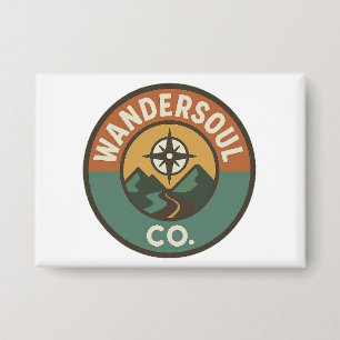 WanderSoul Co. – Retro-Reise-Logo-Button Button