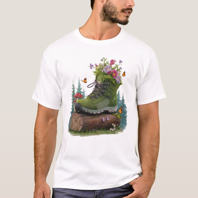 Wanderstiefel für wild lebende Blume T-Shirt (Vorderseite)