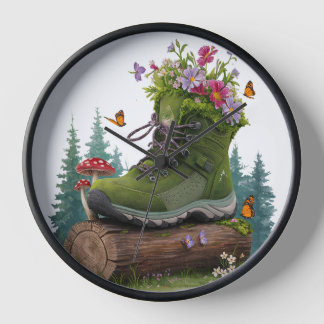 Wanderstiefel für wild lebende Blume Uhr