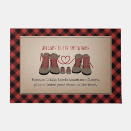 Wanderstiefel Kinderschuhe Karierte Schuhe entfern Fußmatte