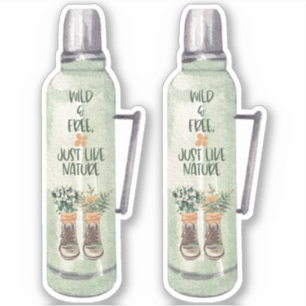 Wanderstiefel & Wildblumen Aufkleber