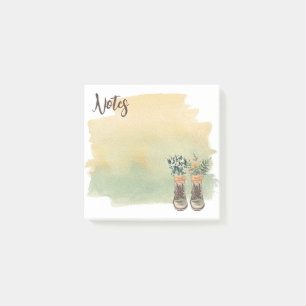 Wanderstiefel & Wildblumen Post-it Klebezettel