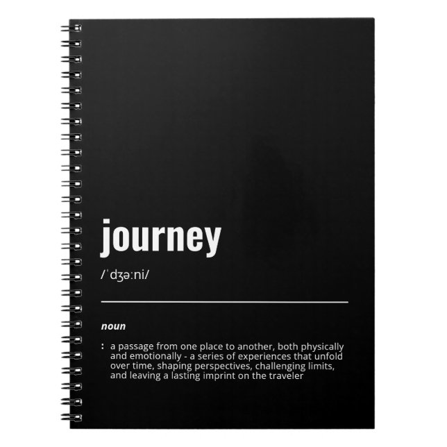 WanderTag - Journey Black Notebook Notizblock (Vorderseite)