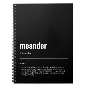 WanderTag - Meander Black Notebook Notizblock