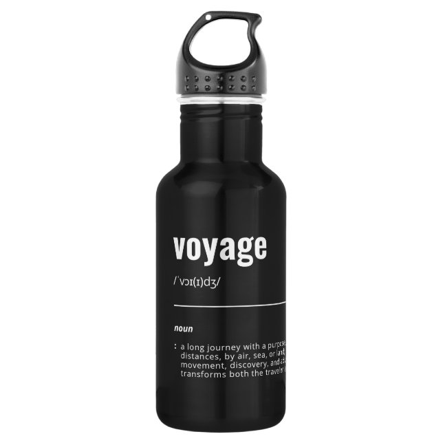 WanderTag - Minimalistische Black Water Flasche Edelstahlflasche (Vorderseite)
