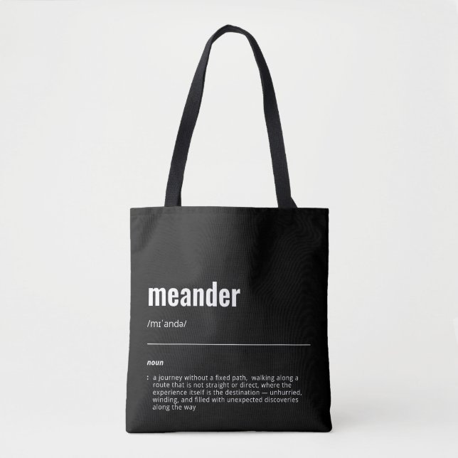 WanderTag - Moderne Black Tote Bag (Vorderseite)
