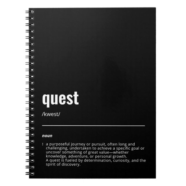 WanderTag - Quest Black Notebook Notizblock (Vorderseite)