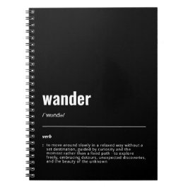 WanderTag - Schwarzes Notebook Notizblock