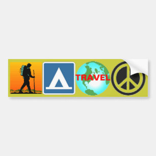 Wanderung, Lager, Reise, Frieden Autoaufkleber