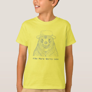Wanderung mehr Besorgnis weniger / Lächelnder Bäre T-Shirt