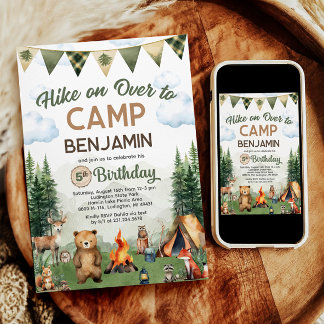 Wanderung über Camping Geburtstag Einladung