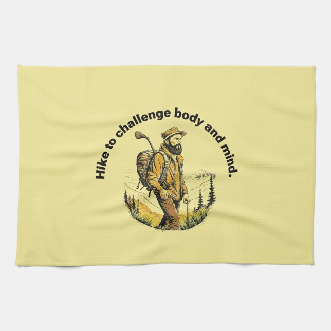 Wanderung, um Körper und Geist herauszufordern. Geschirrtuch (Horizontal)