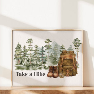 Wanderung zum Berg Outdoor-Zitat  Poster