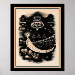 Wanderungen eines Kometen von J. J. Grandville ca  Poster