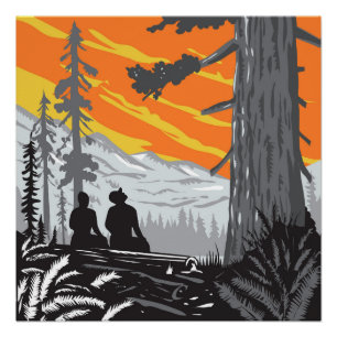 Wanderungen in Jedediah Smith Redwoods Staat Park  Poster