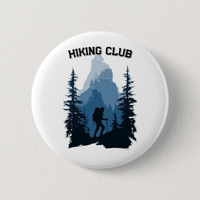 Wanderverein Bergsilhouette Abenteuer Grafik Button (Vorderseite)