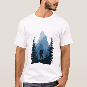 Wanderverein Bergsilhouette Abenteuer Grafik T-Shirt