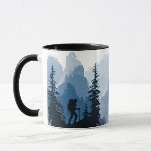 Wanderverein Bergsilhouette Abenteuer Grafik Tasse