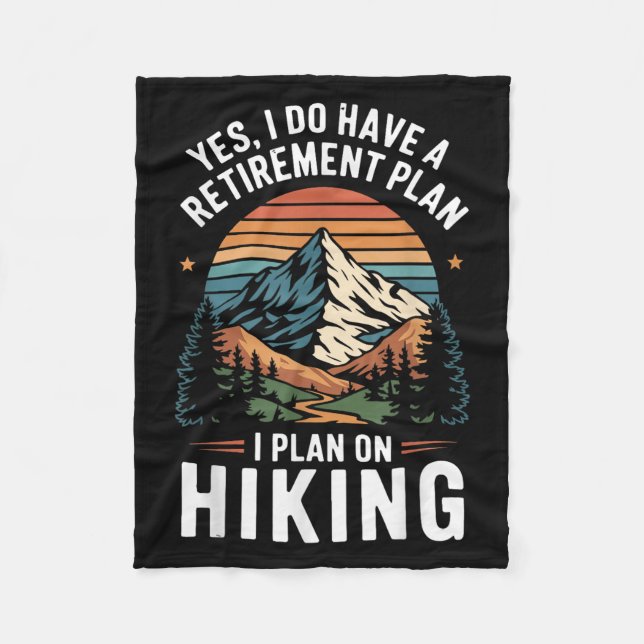 Wandervogel Lustiger Rentenplan - Plane Wandern  Fleecedecke (Vorderseite)