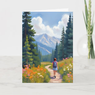 Wanderweg Berg Natur Landschaft Aquarell Karte