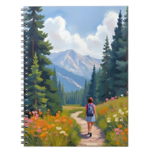 Wanderweg Berg Natur Landschaft Aquarell Notizblock